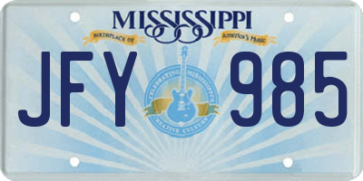 MS license plate JFY985