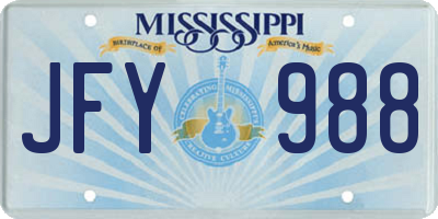 MS license plate JFY988