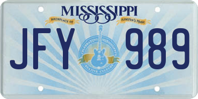 MS license plate JFY989