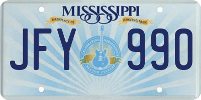 MS license plate JFY990