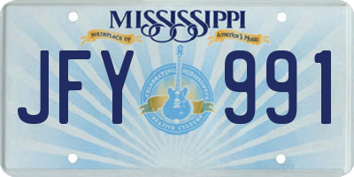 MS license plate JFY991