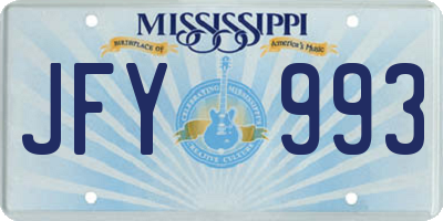 MS license plate JFY993