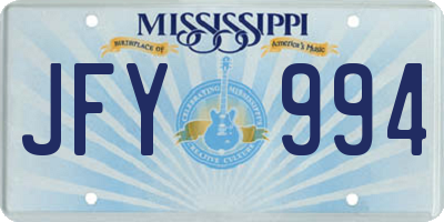 MS license plate JFY994