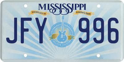 MS license plate JFY996