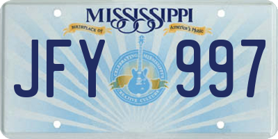 MS license plate JFY997