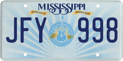 MS license plate JFY998