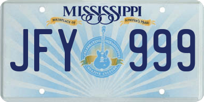 MS license plate JFY999