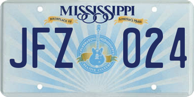 MS license plate JFZ024