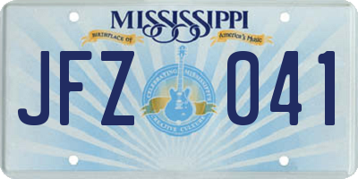MS license plate JFZ041