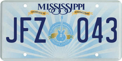 MS license plate JFZ043