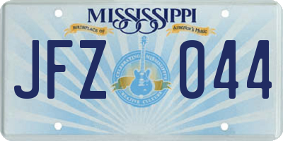 MS license plate JFZ044