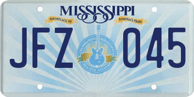 MS license plate JFZ045