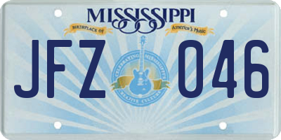 MS license plate JFZ046
