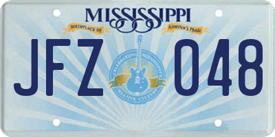 MS license plate JFZ048