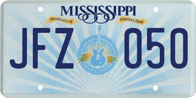 MS license plate JFZ050
