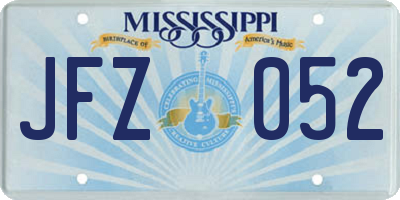MS license plate JFZ052