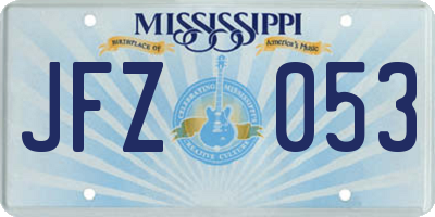 MS license plate JFZ053