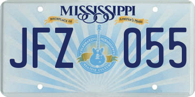 MS license plate JFZ055