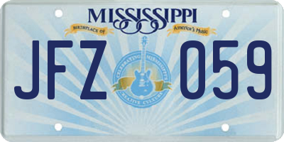 MS license plate JFZ059