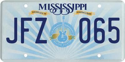 MS license plate JFZ065