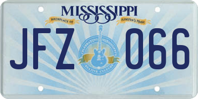 MS license plate JFZ066