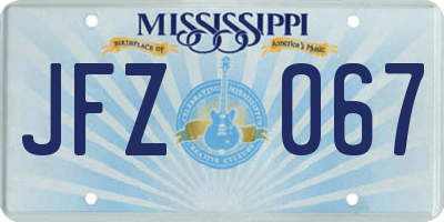 MS license plate JFZ067