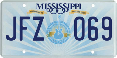 MS license plate JFZ069