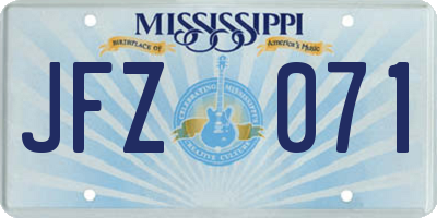 MS license plate JFZ071