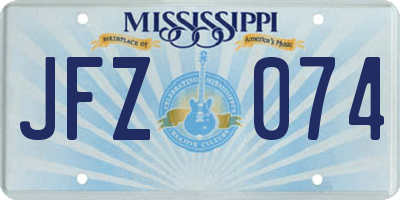 MS license plate JFZ074