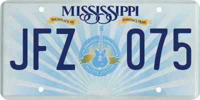 MS license plate JFZ075