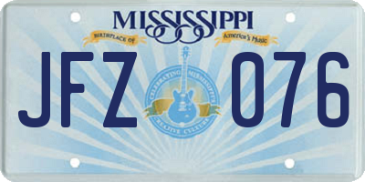 MS license plate JFZ076