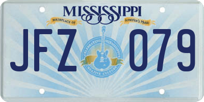 MS license plate JFZ079