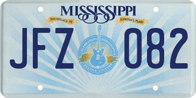MS license plate JFZ082