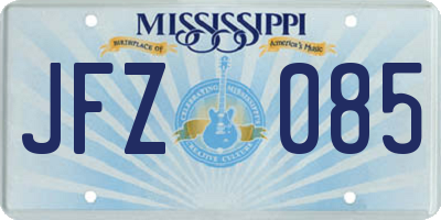 MS license plate JFZ085