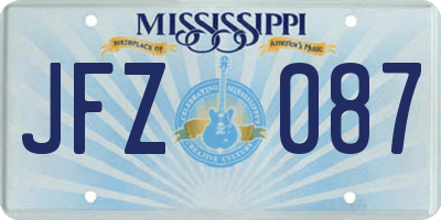 MS license plate JFZ087