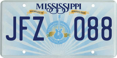 MS license plate JFZ088