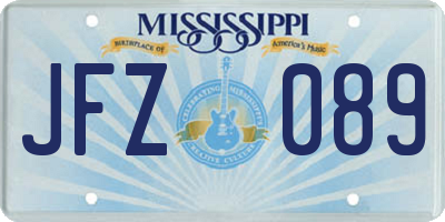 MS license plate JFZ089