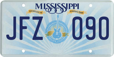 MS license plate JFZ090
