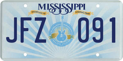 MS license plate JFZ091