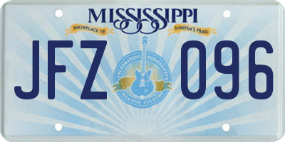 MS license plate JFZ096