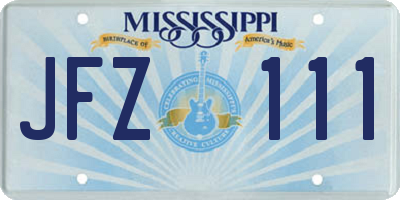 MS license plate JFZ111