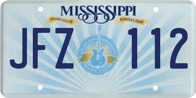 MS license plate JFZ112