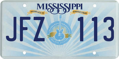 MS license plate JFZ113