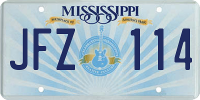 MS license plate JFZ114