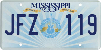 MS license plate JFZ119