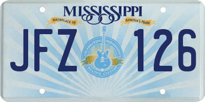 MS license plate JFZ126
