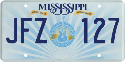 MS license plate JFZ127