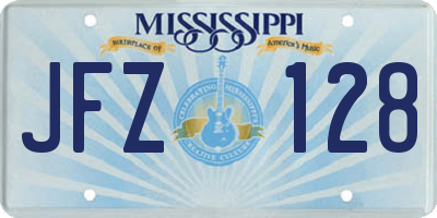 MS license plate JFZ128