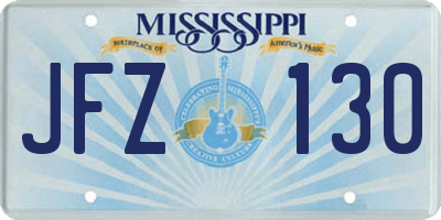 MS license plate JFZ130