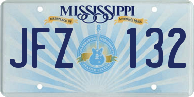 MS license plate JFZ132